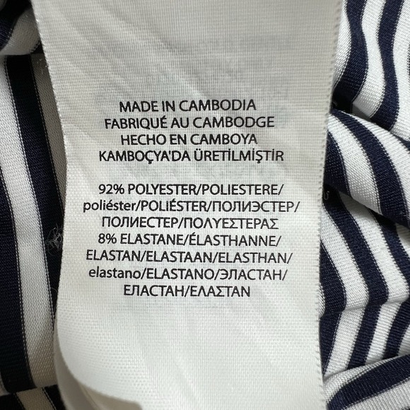 RLX Ralph Lauren Mens Large Blue White Striped Short Sleeve Golf Polo Shirt LOGO - Picture 5 of 7